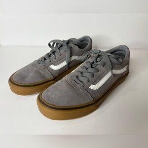 Vans Ward ‎ Old Skool Youth 6 Women 8, Double Suede Lace Up Grey Sneakers 507698